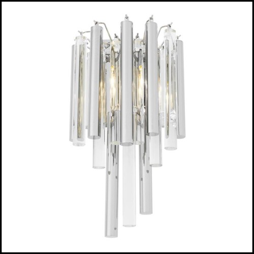 Wall lamp with structure in gold or nickel finish and clear glass 24-Tilly