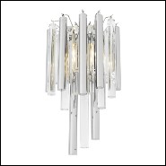 Wall lamp with structure in gold or nickel finish and clear glass 24-Tilly
