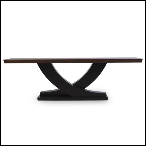 Console table with solid mahogany base in black satin finish with mahogany top 119-Colisa
