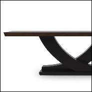 Console table with solid mahogany base in black satin finish with mahogany top 119-Colisa
