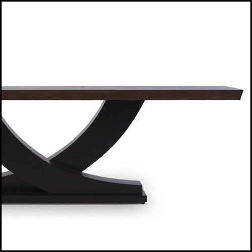 Console avec base en acajou massif finition black satiné et avec plateau en acajou massif 119-Colisa