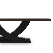 Console avec base en acajou massif finition black satiné et avec plateau en acajou massif 119-Colisa