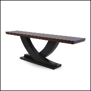 Console avec base en acajou massif finition black satiné et avec plateau en acajou massif 119-Colisa