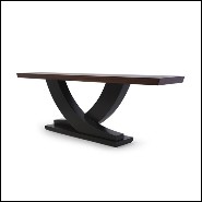 Console table with solid mahogany base in black satin finish with mahogany top 119-Colisa