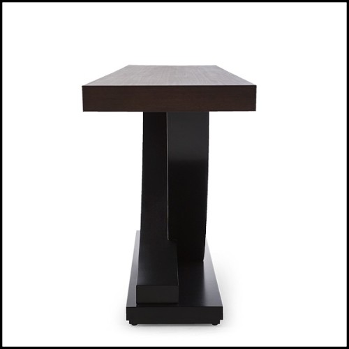 Console avec base en acajou massif finition black satiné et avec plateau en acajou massif 119-Colisa