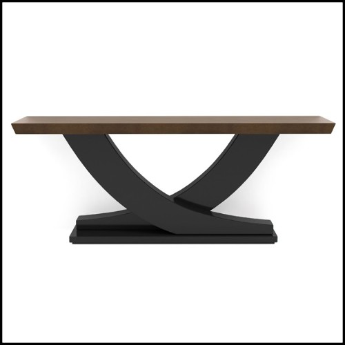 Console avec base en acajou massif finition black satiné et avec plateau en acajou massif 119-Colisa