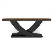 Console avec base en acajou massif finition black satiné et avec plateau en acajou massif 119-Colisa