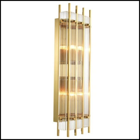 Wall lamp with brass structure in gold finish or nickel finish and clear glass 24-Arcanta L