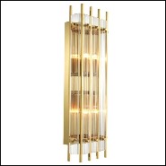 Applique avec structure en laiton finition Gold ou nickel et verre clair 24-Arcanta L