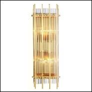 Wall lamp with brass structure in gold finish or nickel finish and clear glass 24-Arcanta L