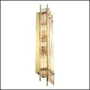Applique avec structure en laiton finition Gold ou nickel et verre clair 24-Arcanta L