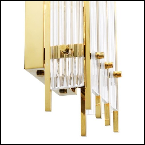 Applique avec structure en laiton finition Gold ou nickel et verre clair 24-Arcanta L