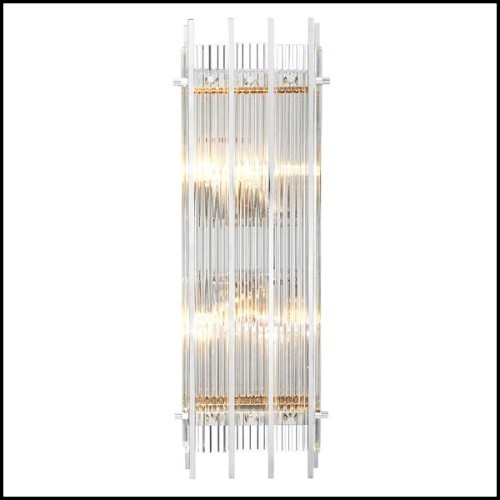 Applique avec structure en laiton finition Gold ou nickel et verre clair 24-Arcanta L