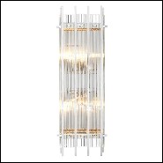 Applique avec structure en laiton finition Gold ou nickel et verre clair 24-Arcanta L