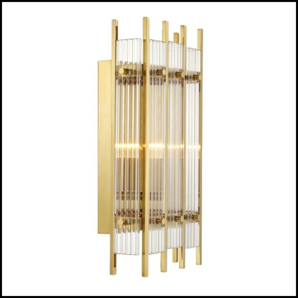 Wall lamp with brass structure in gold finish or nickel finish and clear glass 24-Arcanta M