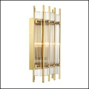 Applique avec structure en laiton finition Gold ou nickel et verre clair 24-Arcanta M