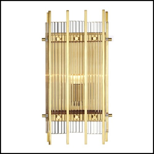 Wall lamp with brass structure in gold finish or nickel finish and clear glass 24-Arcanta M