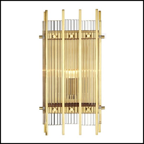 Applique avec structure en laiton finition Gold ou nickel et verre clair 24-Arcanta M