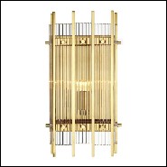 Wall lamp with brass structure in gold finish or nickel finish and clear glass 24-Arcanta M