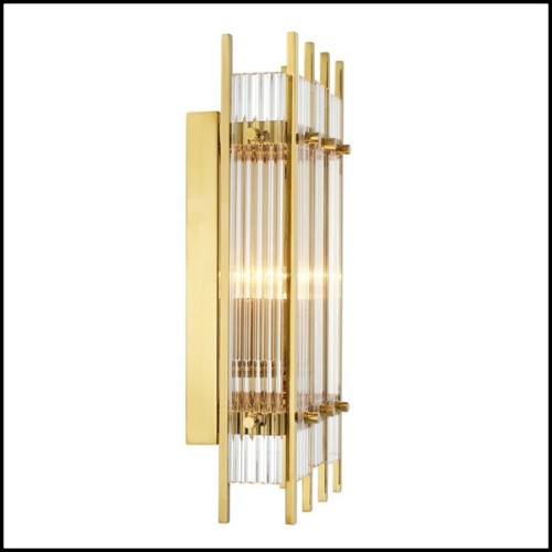 Applique avec structure en laiton finition Gold ou nickel et verre clair 24-Arcanta M