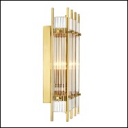 Wall lamp with brass structure in gold finish or nickel finish and clear glass 24-Arcanta M