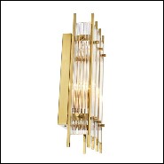 Applique avec structure en laiton finition Gold ou nickel et verre clair 24-Arcanta M