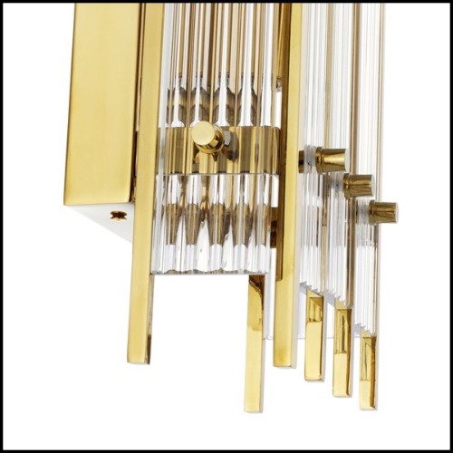 Applique avec structure en laiton finition Gold ou nickel et verre clair 24-Arcanta M