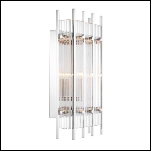 Applique avec structure en laiton finition Gold ou nickel et verre clair 24-Arcanta M