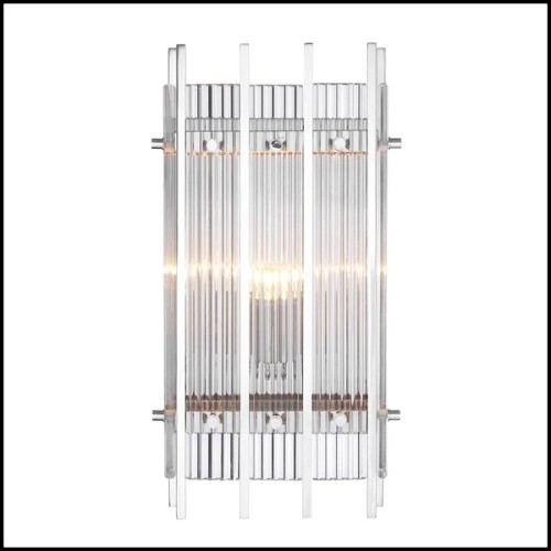 Applique avec structure en laiton finition Gold ou nickel et verre clair 24-Arcanta M