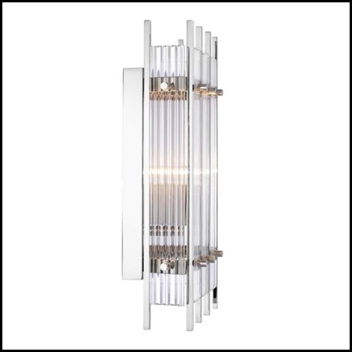 Applique avec structure en laiton finition Gold ou nickel et verre clair 24-Arcanta M