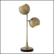 Table Lamp with structure in brass in antique finish or nickel finish and black granite base 24-Hamptons