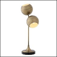 Lampe de salon avec structure en laiton finition antique ou finition nickel et base en granit noir 24-Hamptons