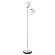 Floor lamp with brass structure in antique finish and black granite base 24-Hamptons