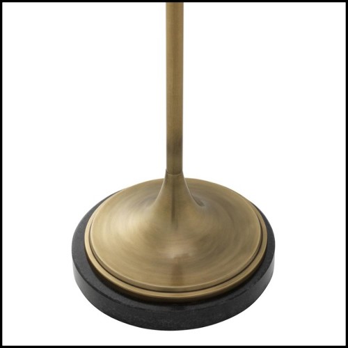 Floor lamp with brass structure in antique finish and black granite base 24-Hamptons