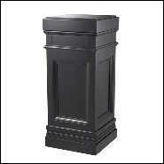 Column with structure in solid wood and black waxed finish 24-Fanfan Black