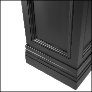 Column with structure in solid wood and black waxed finish 24-Fanfan Black