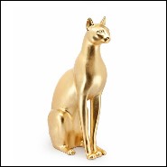 Sculpture in ceramic gold painted black or white or leopard 162-Big Cat