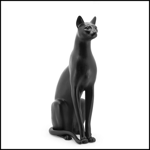 Sculpture in ceramic gold painted black or white or leopard 162-Big Cat