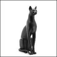 Sculpture in ceramic gold painted black or white or leopard 162-Big Cat