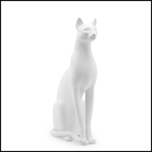 Sculpture in ceramic gold painted black or white or leopard 162-Big Cat