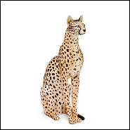 Sculpture in ceramic gold painted black or white or leopard 162-Big Cat