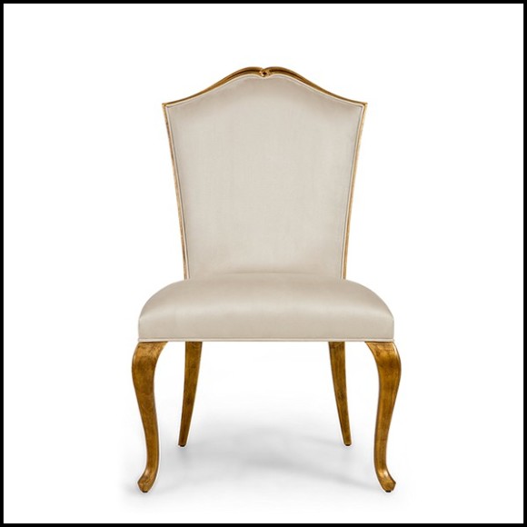 Chair with structure in handcrafted veneer mahogany wood with gold painting 119-Estiva