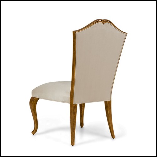 Chaise avec structure en bois d'acajou massif vernis fait main avec peinture en Gold 119-Estiva