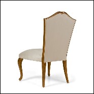 Chaise avec structure en bois d'acajou massif vernis fait main avec peinture en Gold 119-Estiva