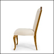 Chaise avec structure en bois d'acajou massif vernis fait main avec peinture en Gold 119-Estiva