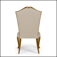Chaise avec structure en bois d'acajou massif vernis fait main avec peinture en Gold 119-Estiva