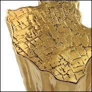 Table d'appoint avec toute la structure en laiton poli massif et plateau nervurés 145-Heaven