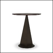 Table d'appoint avec base en métal polyèdres brut et bois d'acajou massif 119-Kalan