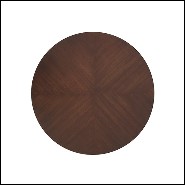 Side table with raw metal polyhedrons base and mahogany wood 119-Kalan