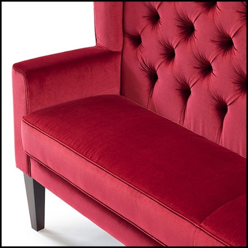 Sofa capitonated with red or blue or green velvet 162-Wall